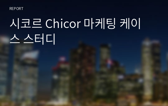 시코르 Chicor 마케팅 케이스 스터디