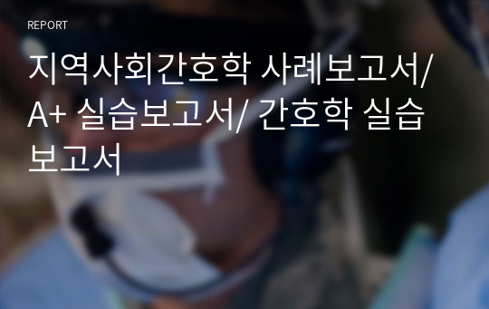 지역사회간호학 사례보고서/ A+ 실습보고서/ 간호학 실습보고서