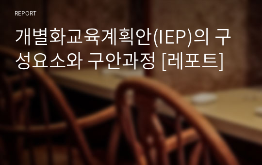 개별화교육계획안(IEP)의 구성요소와 구안과정 [레포트]