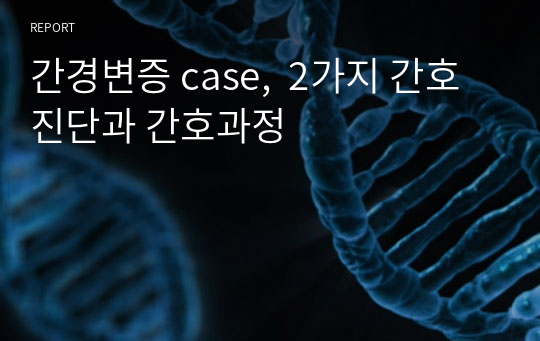 간경변증 case,  2가지 간호진단과 간호과정