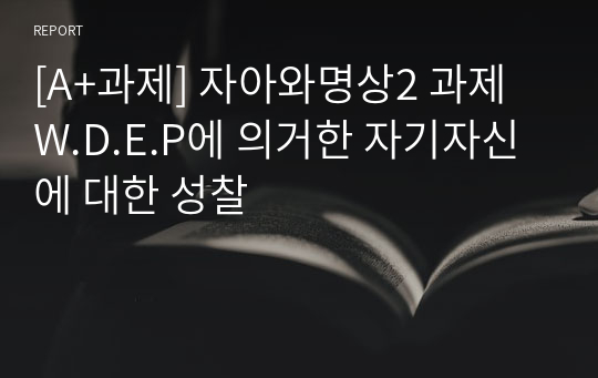 [A+과제] 자아와명상2 과제 W.D.E.P에 의거한 자기자신에 대한 성찰