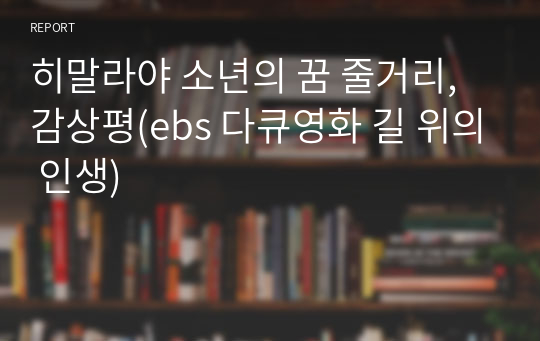 히말라야 소년의 꿈 줄거리, 감상평(ebs 다큐영화 길 위의 인생)