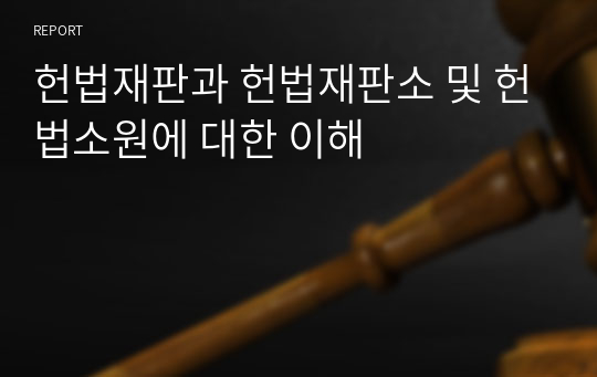 헌법재판과 헌법재판소 및 헌법소원에 대한 이해