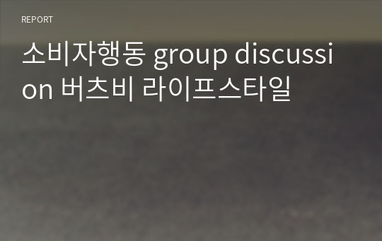 소비자행동 group discussion 버츠비 라이프스타일