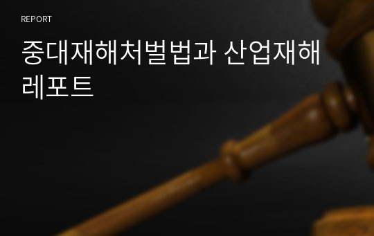 중대재해처벌법과 산업재해 레포트