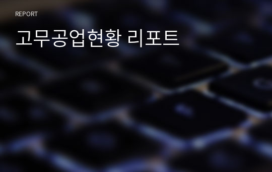 고무공업현황 리포트