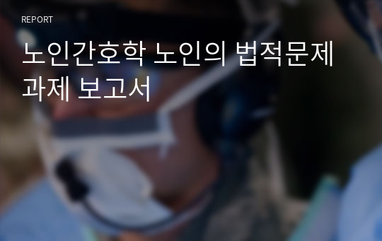 노인간호학 노인의 법적문제 과제 보고서