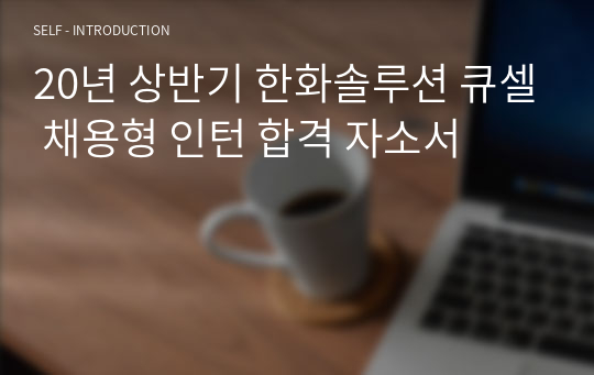 20년 상반기 한화솔루션 큐셀 채용형 인턴 합격 자소서