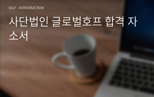 사단법인 글로벌호프 합격 자소서