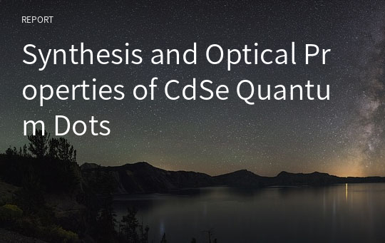 Synthesis and Optical Properties of CdSe Quantum Dots