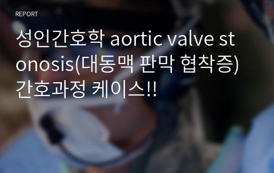 성인간호학 aortic valve stonosis(대동맥 판막 협착증) 간호과정 케이스!!