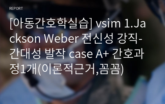 [아동간호학실습] vsim 1.Jackson Weber 전신성 강직-간대성 발작 case A+ 간호과정1개(이론적근거,꼼꼼)