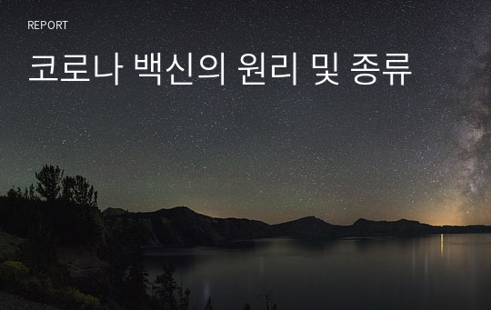 코로나 백신의 원리 및 종류