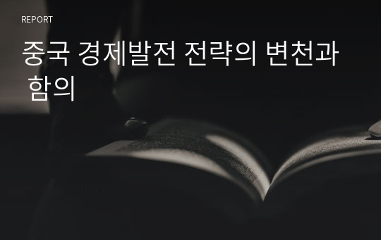 중국 경제발전 전략의 변천과 함의