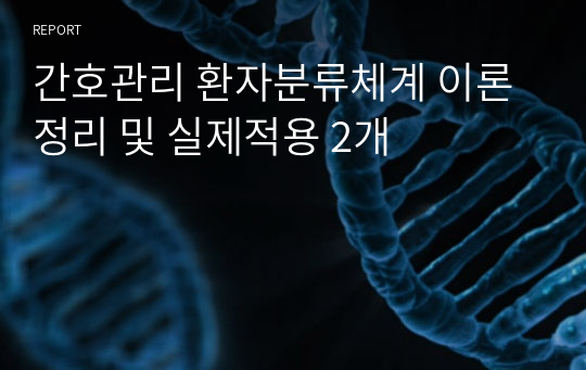 간호관리 환자분류체계 이론정리 및 실제적용 2개