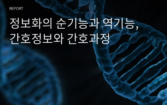 정보화의 순기능과 역기능, 간호정보와 간호과정