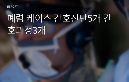 A+폐렴 케이스/간호진단/간호과정/1.가스교환장애 2.비효율적기도청결 3.고체온