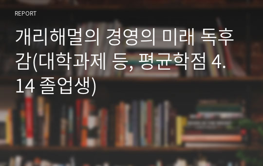 개리해멀의 경영의 미래 독후감(A+받음 평균학점 4.14 졸업생)