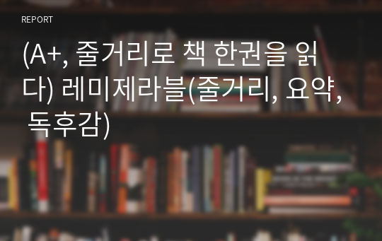 (A+, 줄거리로 책 한권을 읽다) 레미제라블(줄거리, 요약, 독후감)