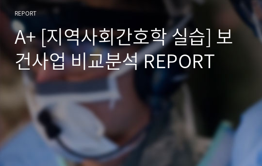 A+ [지역사회간호학 실습] 보건사업 비교분석 REPORT