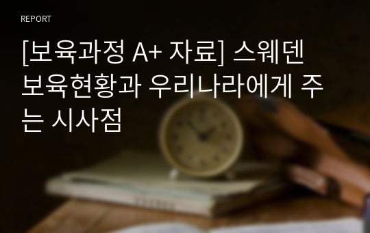 [보육과정 A+ 자료] 스웨덴 보육현황과 우리나라에게 주는 시사점