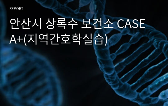 안산시 상록수 보건소 CASE A+(지역간호학실습)