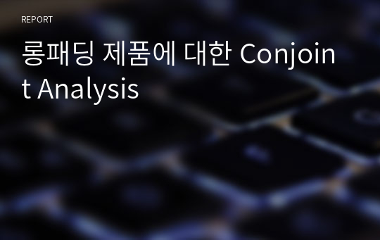 롱패딩 제품에 대한 Conjoint Analysis