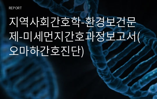 지역사회간호학-환경보건문제-미세먼지간호과정보고서(오마하간호진단)