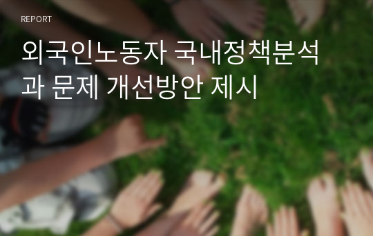 외국인노동자 국내정책분석과 문제 개선방안 제시