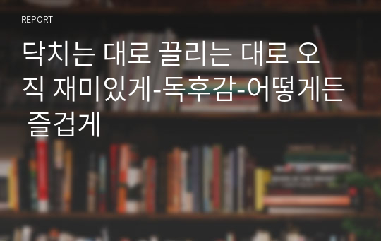 닥치는 대로 끌리는 대로 오직 재미있게-독후감-어떻게든 즐겁게