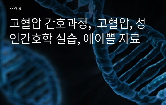 고혈압 간호과정,  고혈압, 성인간호학 실습, 에이쁠 자료