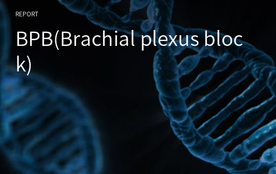 BPB(Brachial plexus block)