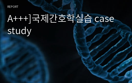 A+++]국제간호학실습 case study