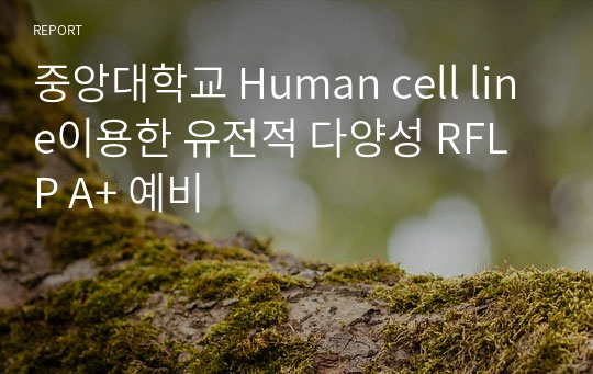 중앙대학교 Human cell line이용한 유전적 다양성 RFLP A+ 예비