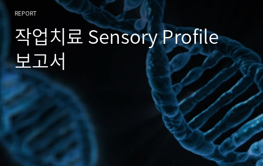 작업치료 Sensory Profile 보고서