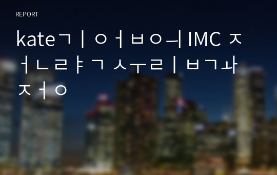 kate기업의 IMC 전략 수립과정