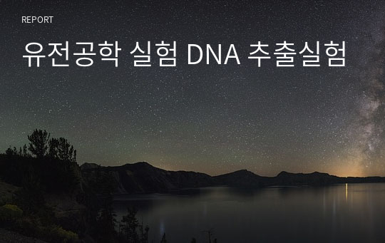 유전공학 실험 DNA 추출실험