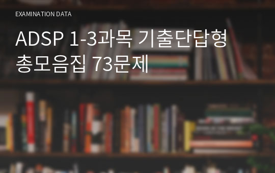 ADSP 1-3과목 기출단답형 총모음집 73문제