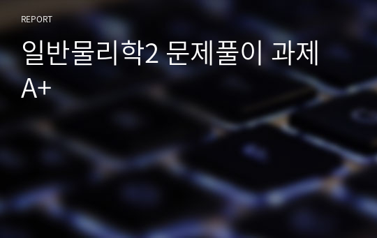 일반물리학2 문제풀이 과제 A+