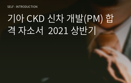 기아 CKD 신차 개발(PM) 합격 자소서  2021 상반기