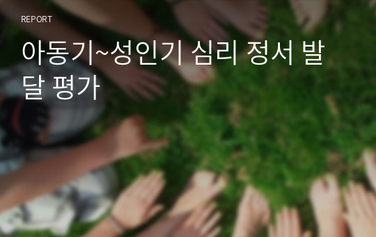 아동기~성인기 심리 정서 발달 평가