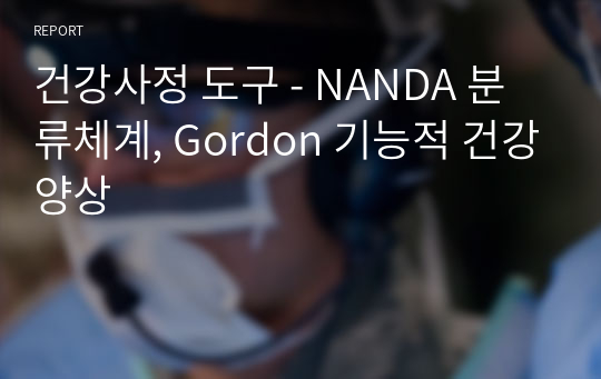 건강사정 도구 - NANDA 분류체계, Gordon 기능적 건강양상