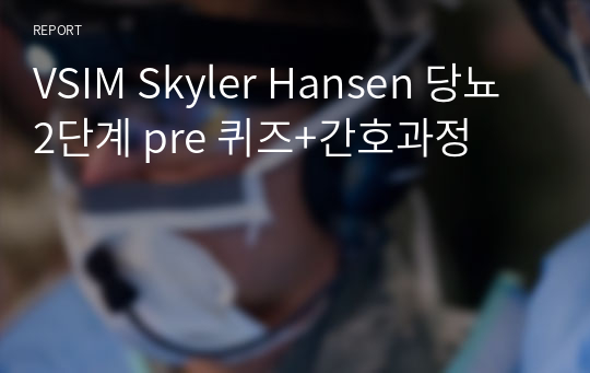 VSIM Skyler Hansen 당뇨 2단계 pre 퀴즈+간호과정