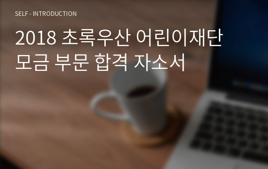 2018 초록우산 어린이재단 모금 부문 합격 자소서