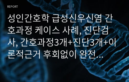 성인간호학 급성신우신염 간호과정 케이스 사례, 진단검사, 간호과정3개+진단3개+이론적근거 후회없이 완전 꼼꼼함!