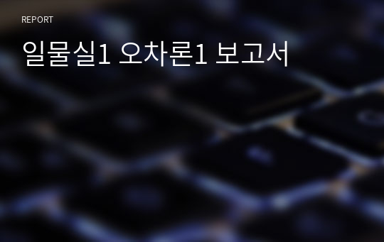 일물실1 오차론1 보고서