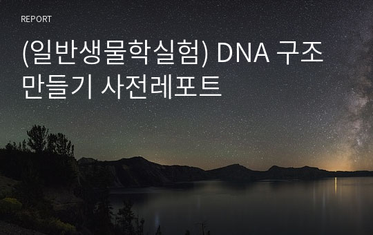 (일반생물학실험) DNA 구조만들기 사전레포트