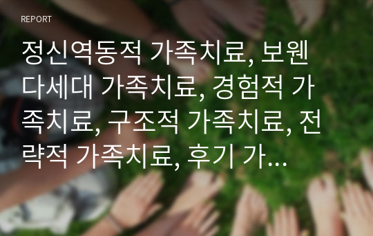 정신역동적 가족치료, 보웬 다세대 가족치료, 경험적 가족치료, 구조적 가족치료, 전략적 가족치료, 후기 가족치료