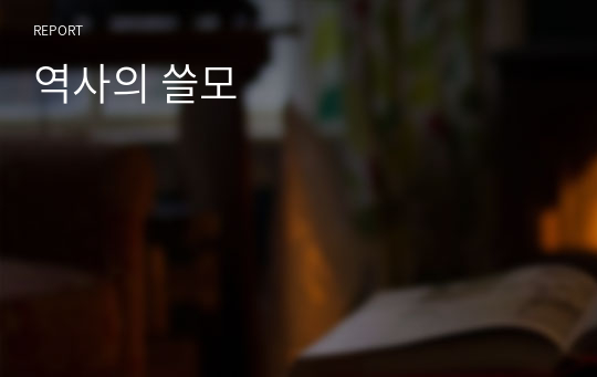 역사의 쓸모