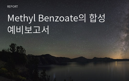 Methyl Benzoate의 합성 예비보고서